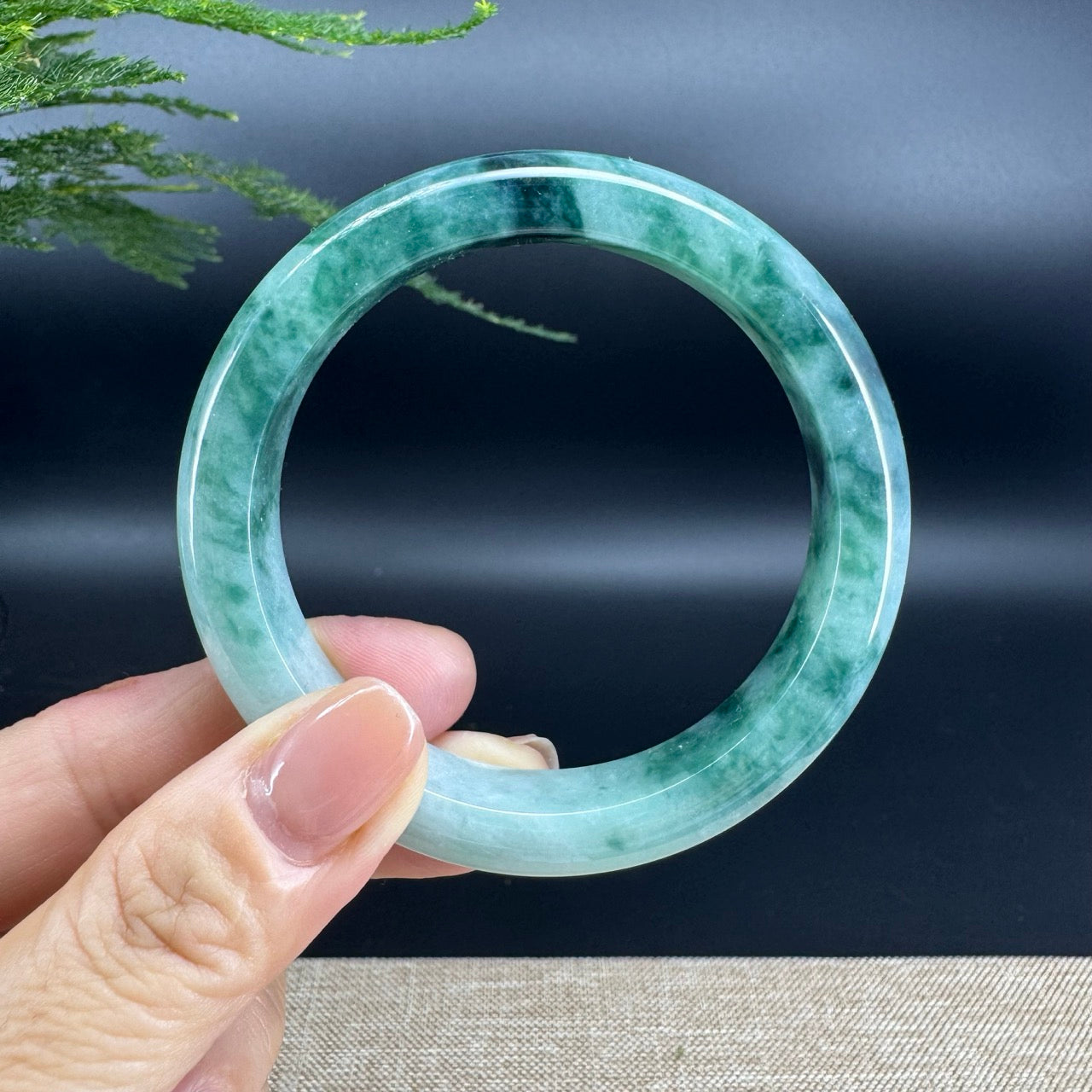 Genuine Burmese Green Jade Jadeite Bangle Bracelet ( 57mm )