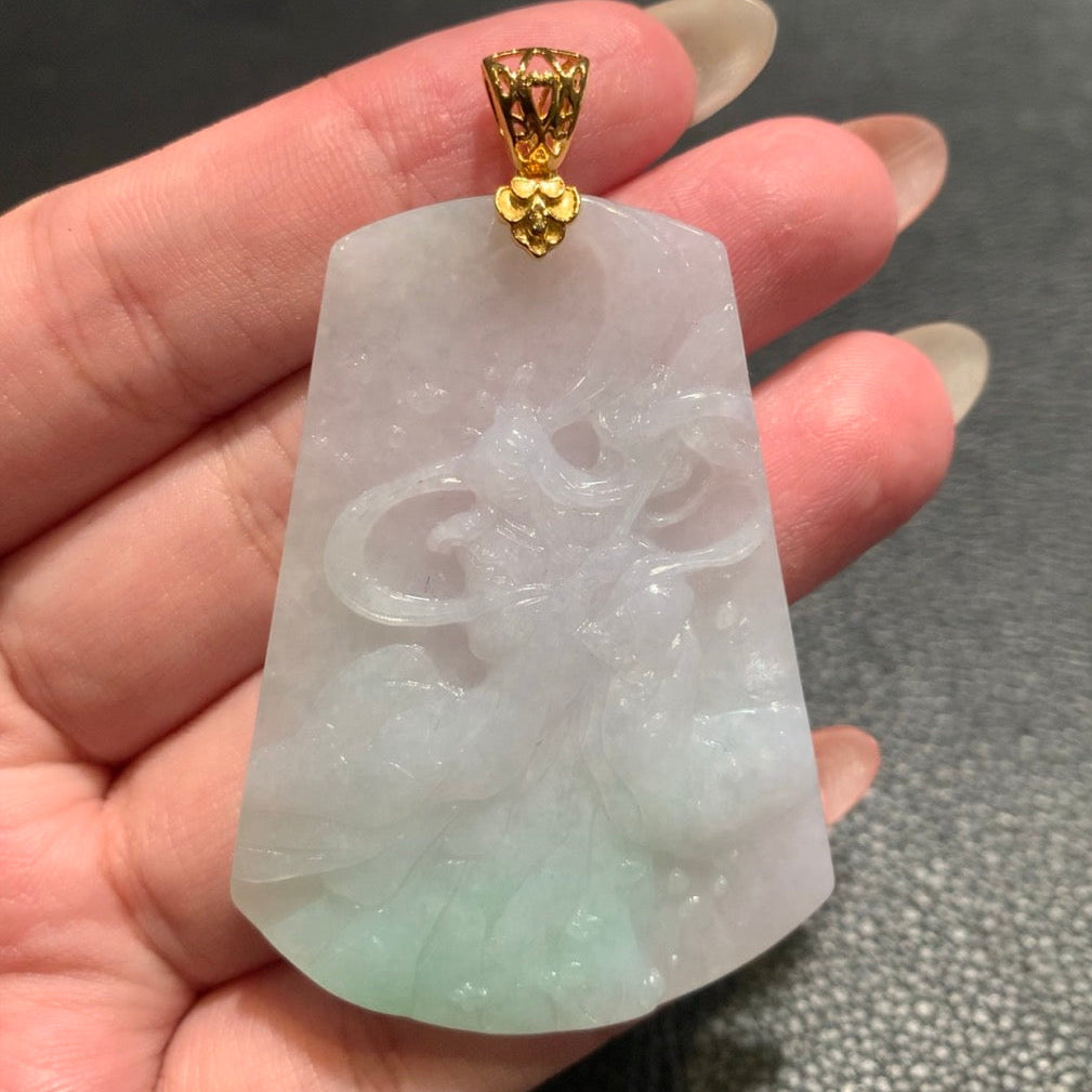 "Live" 18K Yellow Gold Custom Wushipai Xielian Pendant Bail