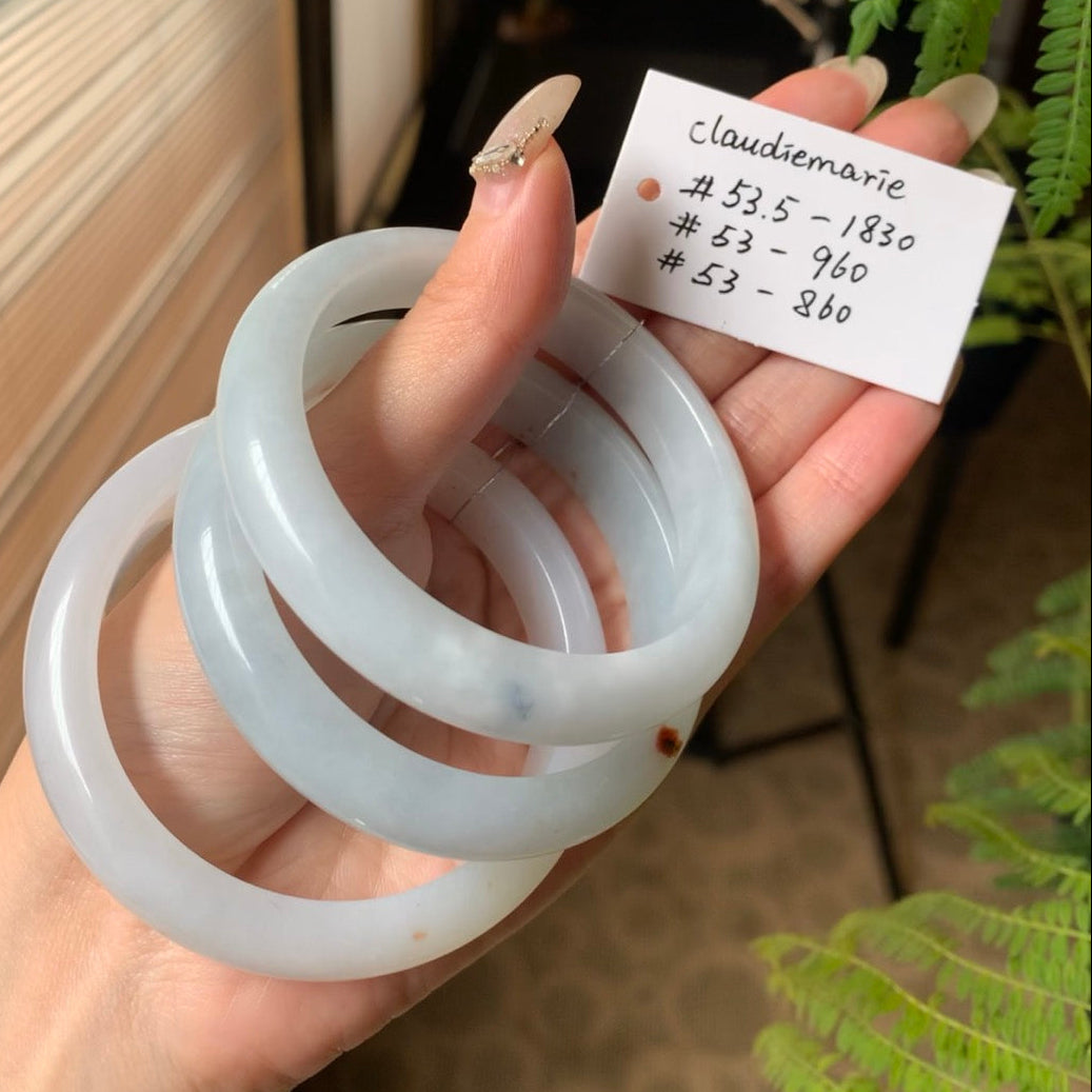 "Live" Natural Icy Pink Jadeite Jade Comfort Fit Bangle (02/27/26)