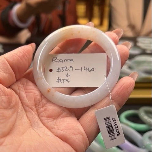 "Live" Natural Icy Yellow (Sajin) Jadeite Jade Comfort Fit Bangle (01/09/2025)