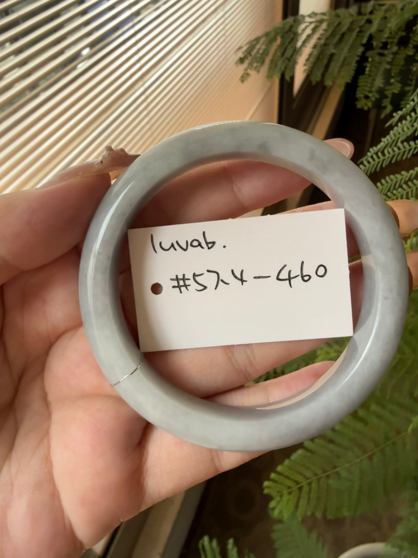 Live" Natural Dark Lavender Jadeite Jade Bangle" (09/07/25)