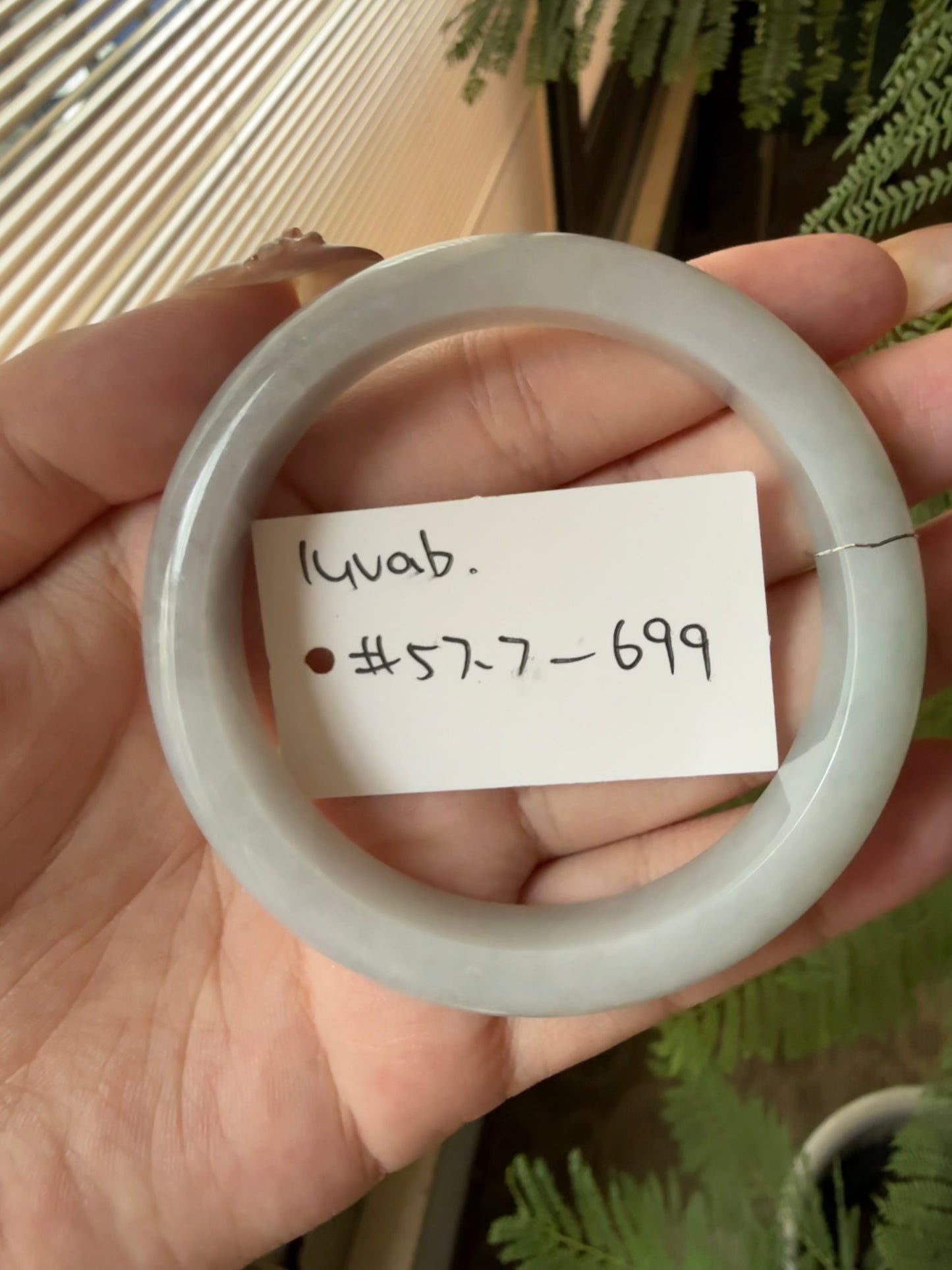 Live" Natural Dark Lavender Jadeite Jade Bangle" (09/07/25)
