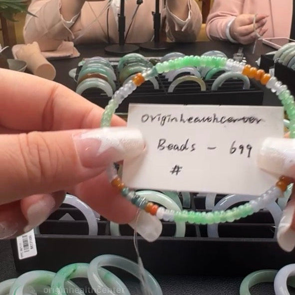 Live Natural Green Jadeite Jade Mini-Beads Bracelet(01/31/26)