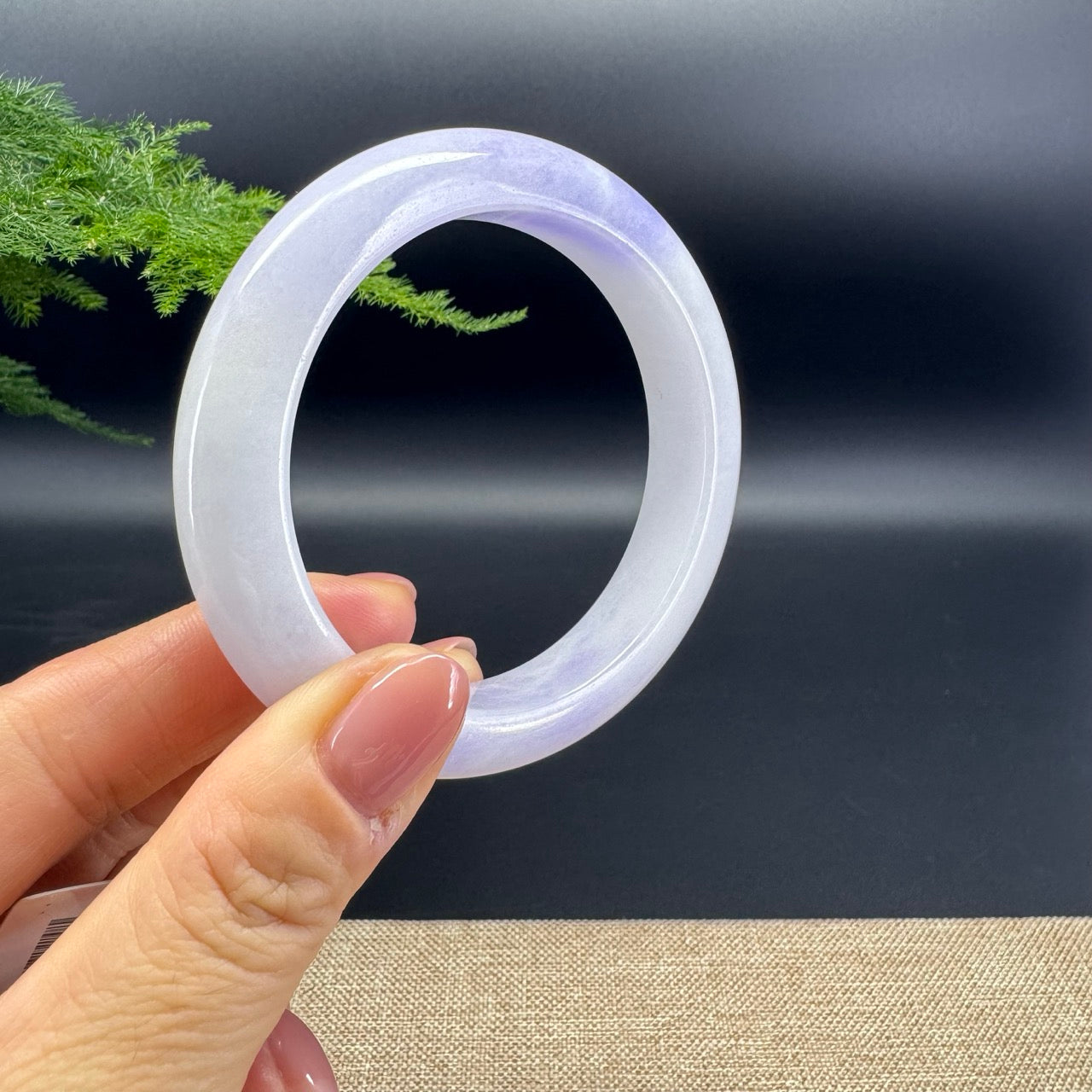 Genuine Burmese Lavender Green Jade Jadeite Bangle Bracelet (57.8mm)