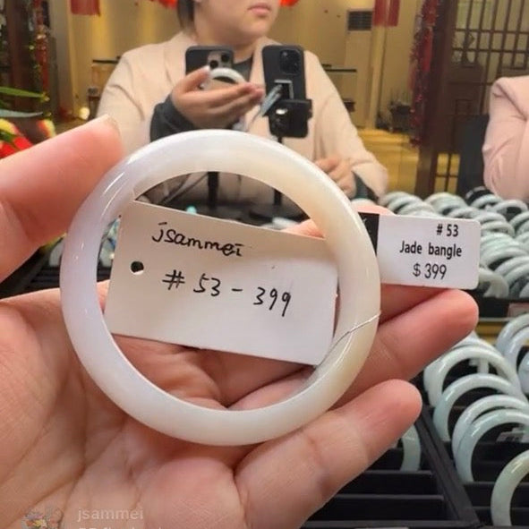 "Live" Natural Light Yellow Jadeite Jade Comfort Fit Bangle (02/20/26)