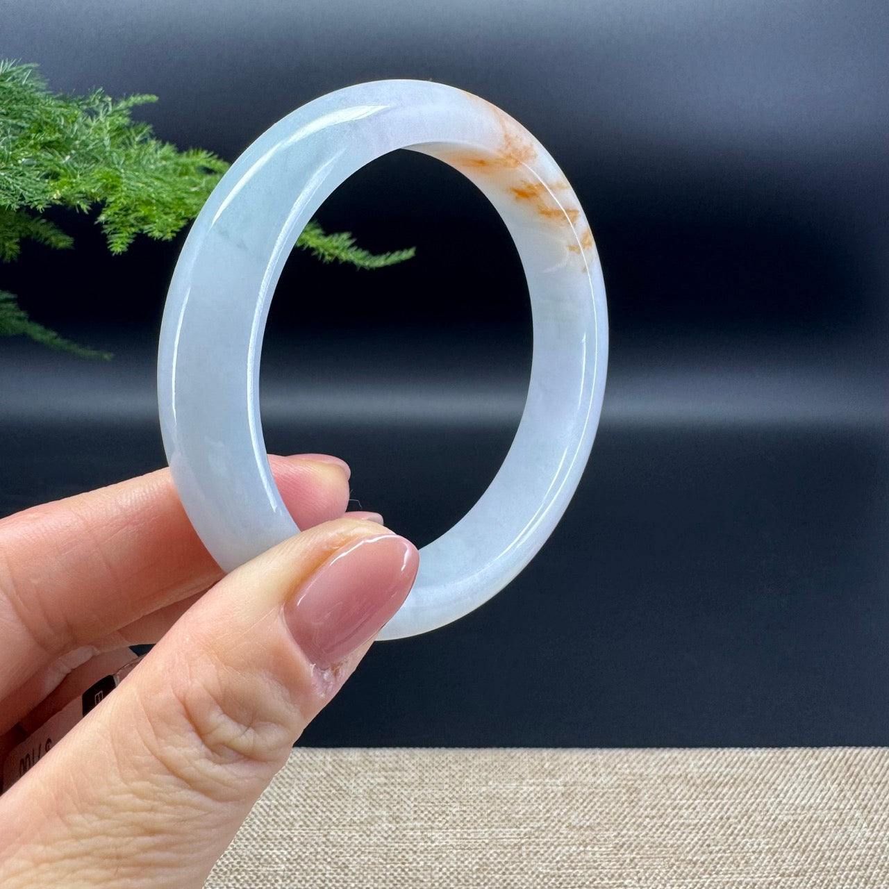 Genuine Burmese Yellow  lavender Jade Jadeite Bangle Bracelet ( 60.4mm )