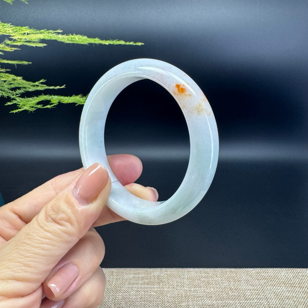 Genuine Burmese Yellow Green Jade Jadeite Bangle Bracelet ( 52.3mm)