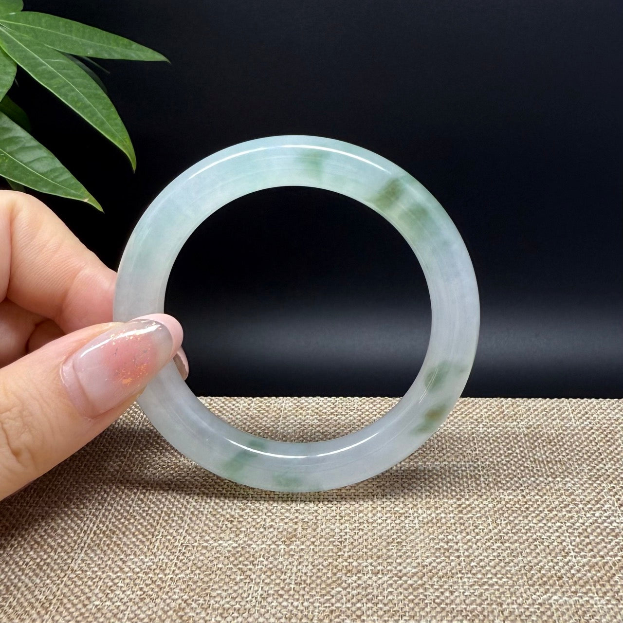 High end  Burmese Icy Green Jade Jadeite Bangle Bracelet ( 51mm )