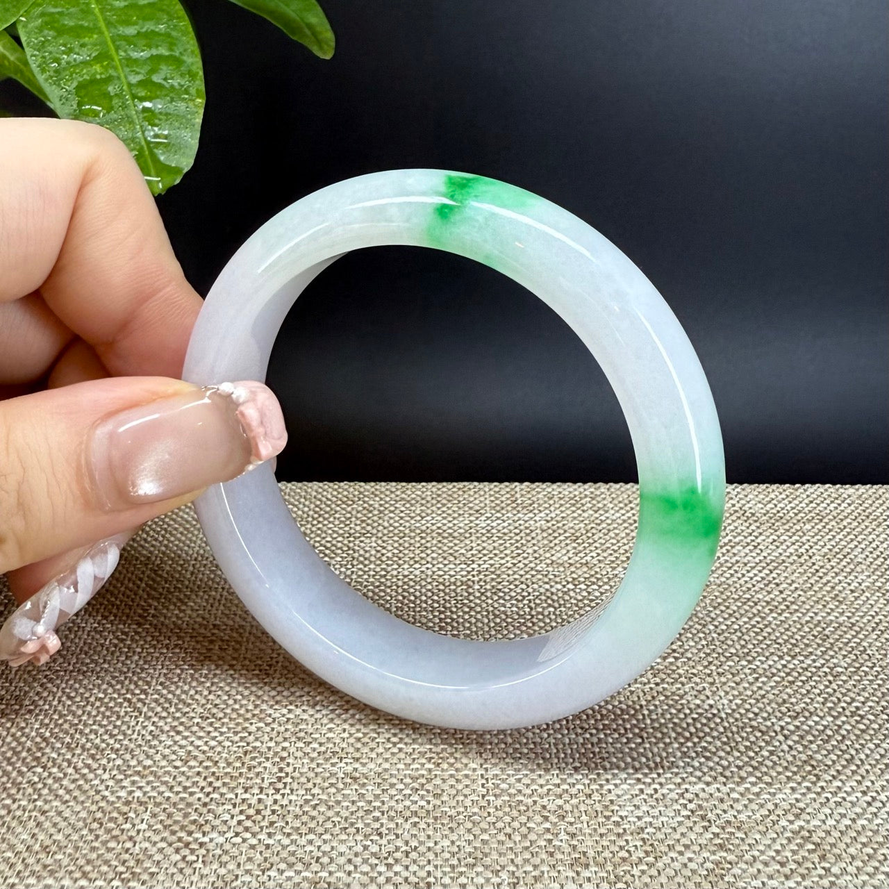 Genuine Burmese Green Jade Jadeite Bangle Bracelet ( 52.1mm )