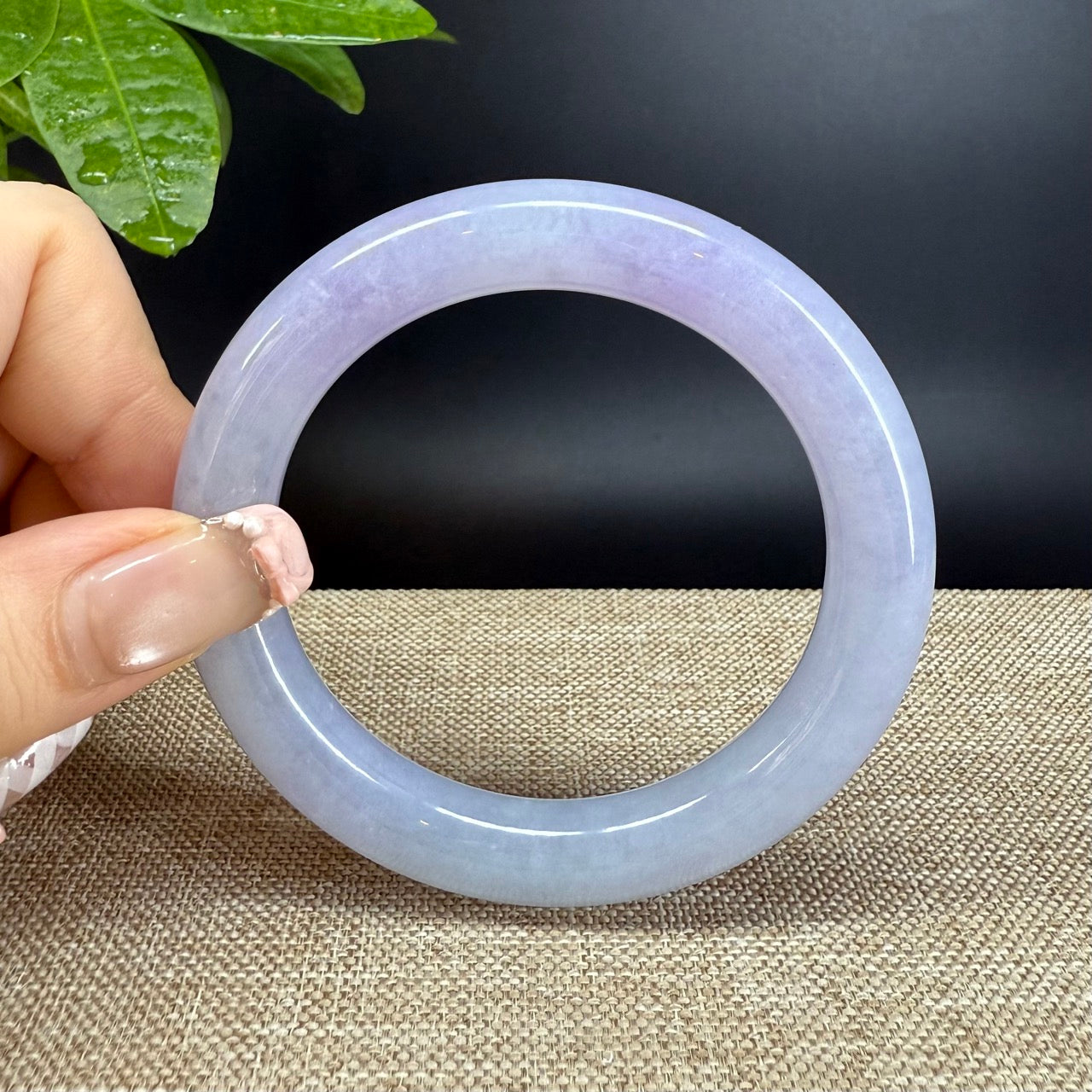 Genuine Burmese Lavender Jade Jadeite Bangle Bracelet ( 55.2mm )