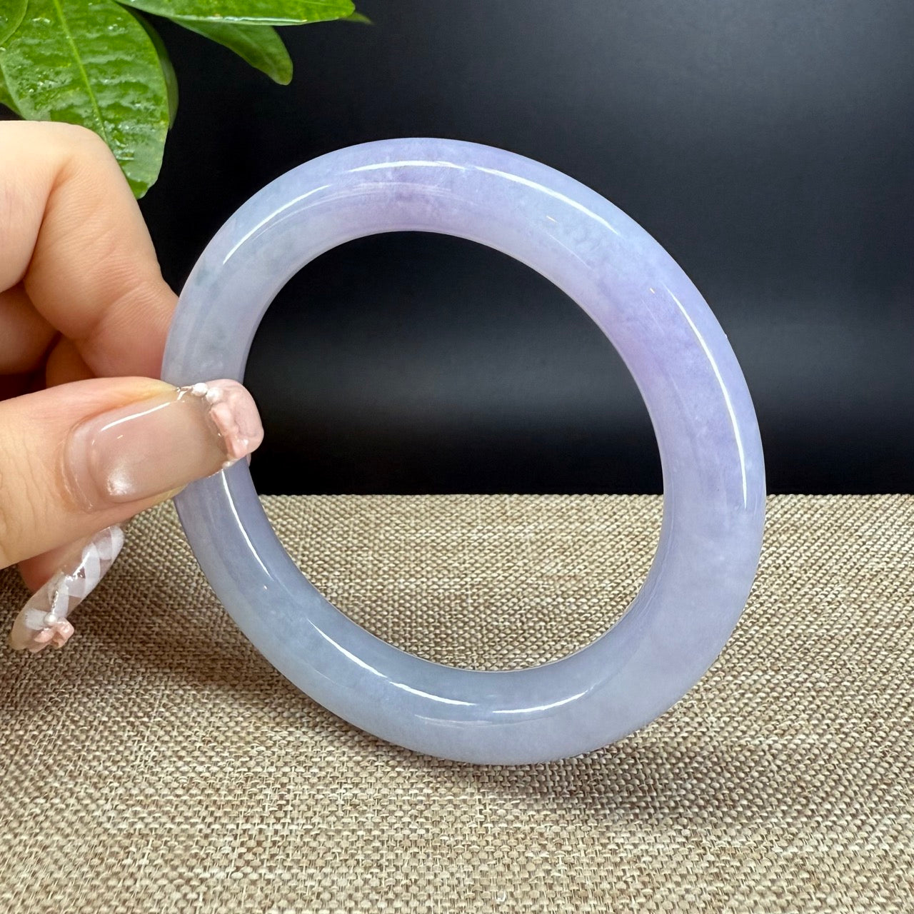 Genuine Burmese Lavender Jade Jadeite Bangle Bracelet ( 55.2mm )