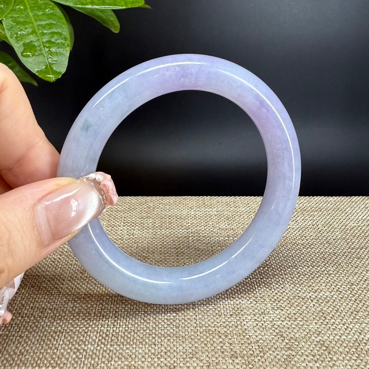 Genuine Burmese Lavender Jade Jadeite Bangle Bracelet ( 55.2mm )
