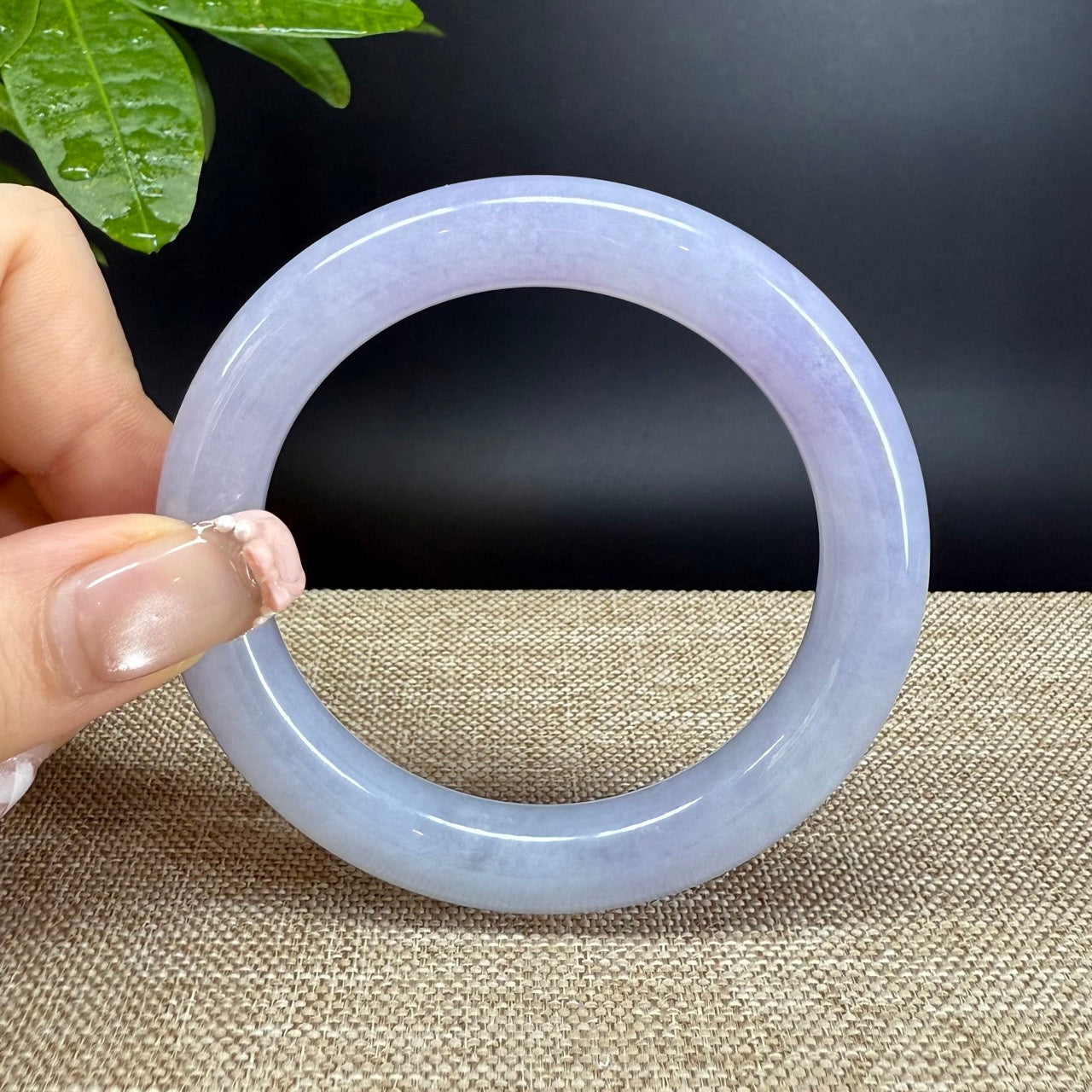 Genuine Burmese Lavender Jade Jadeite Bangle Bracelet ( 55.2mm )