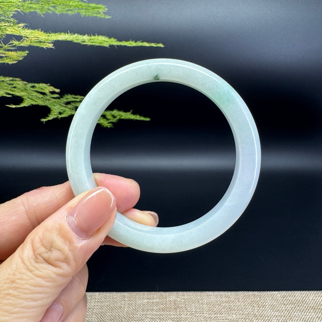 Genuine Burmese Green Jade Jadeite Bangle Bracelet ( 54.6mm )