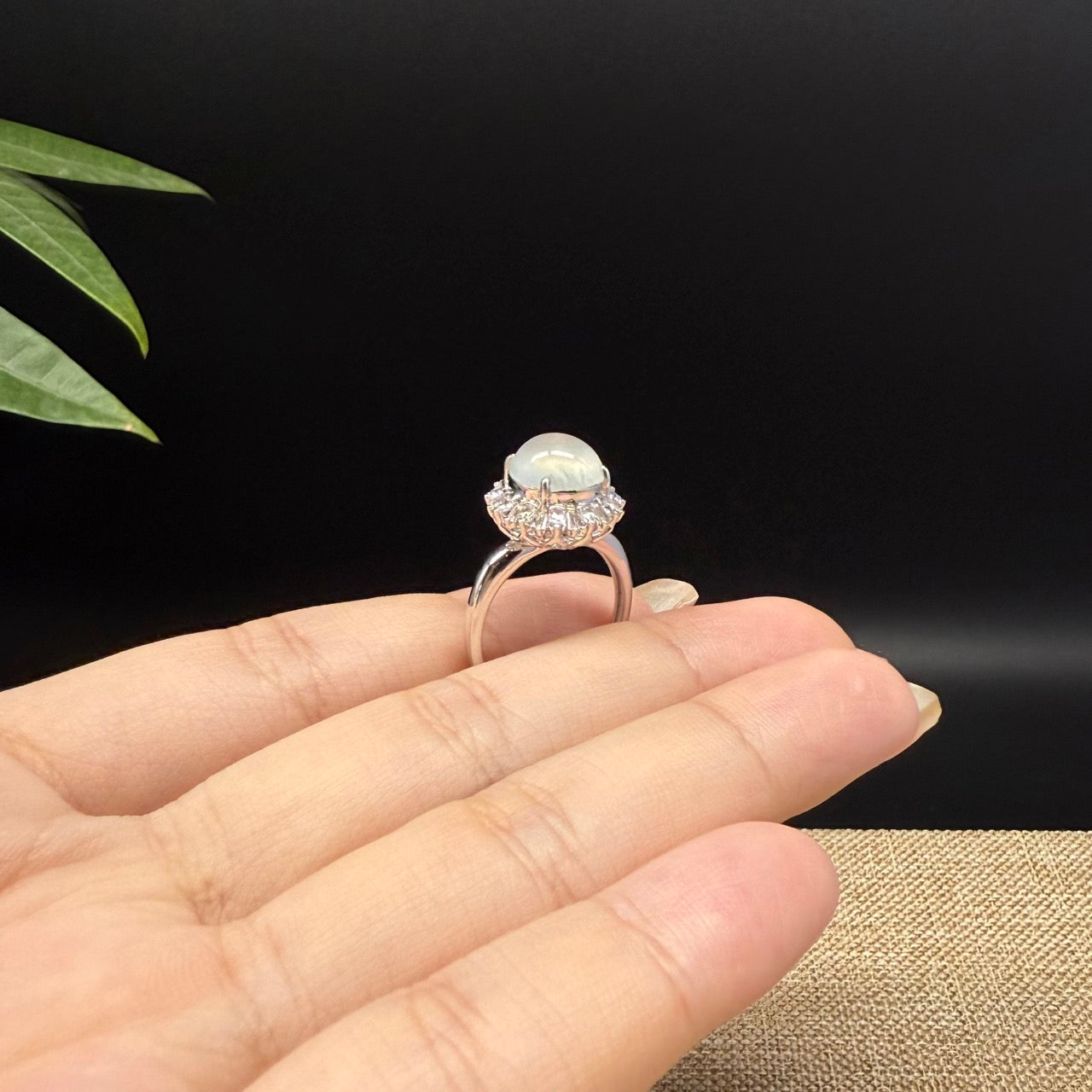 RealJade® "Signature Signet" 18K White Gold Icy Jadeite Jade Ring