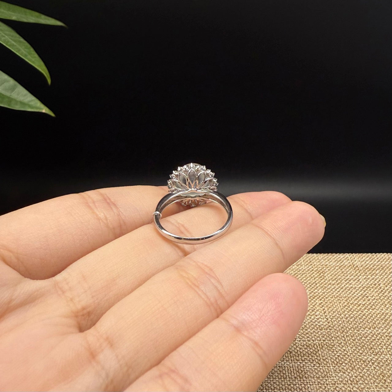 RealJade® "Signature Signet" 18K White Gold Icy Jadeite Jade Ring