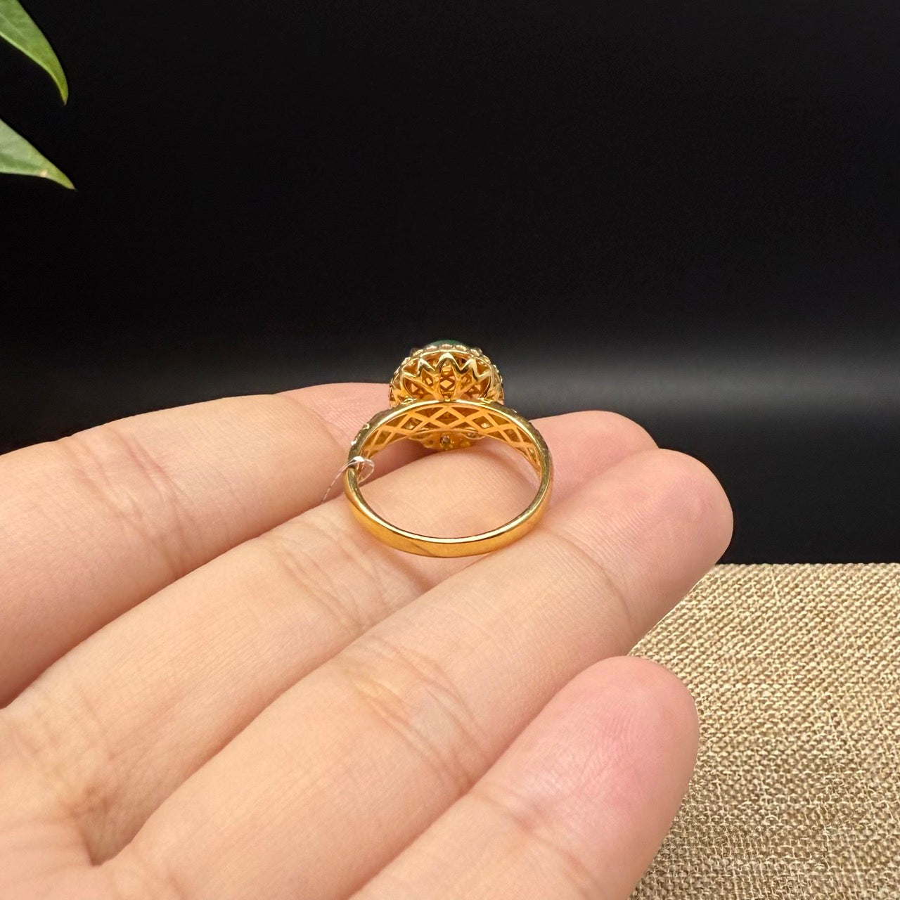 RealJade® "Signature Signet" 18K Yellow Gold Green Jadeite Jade Ring