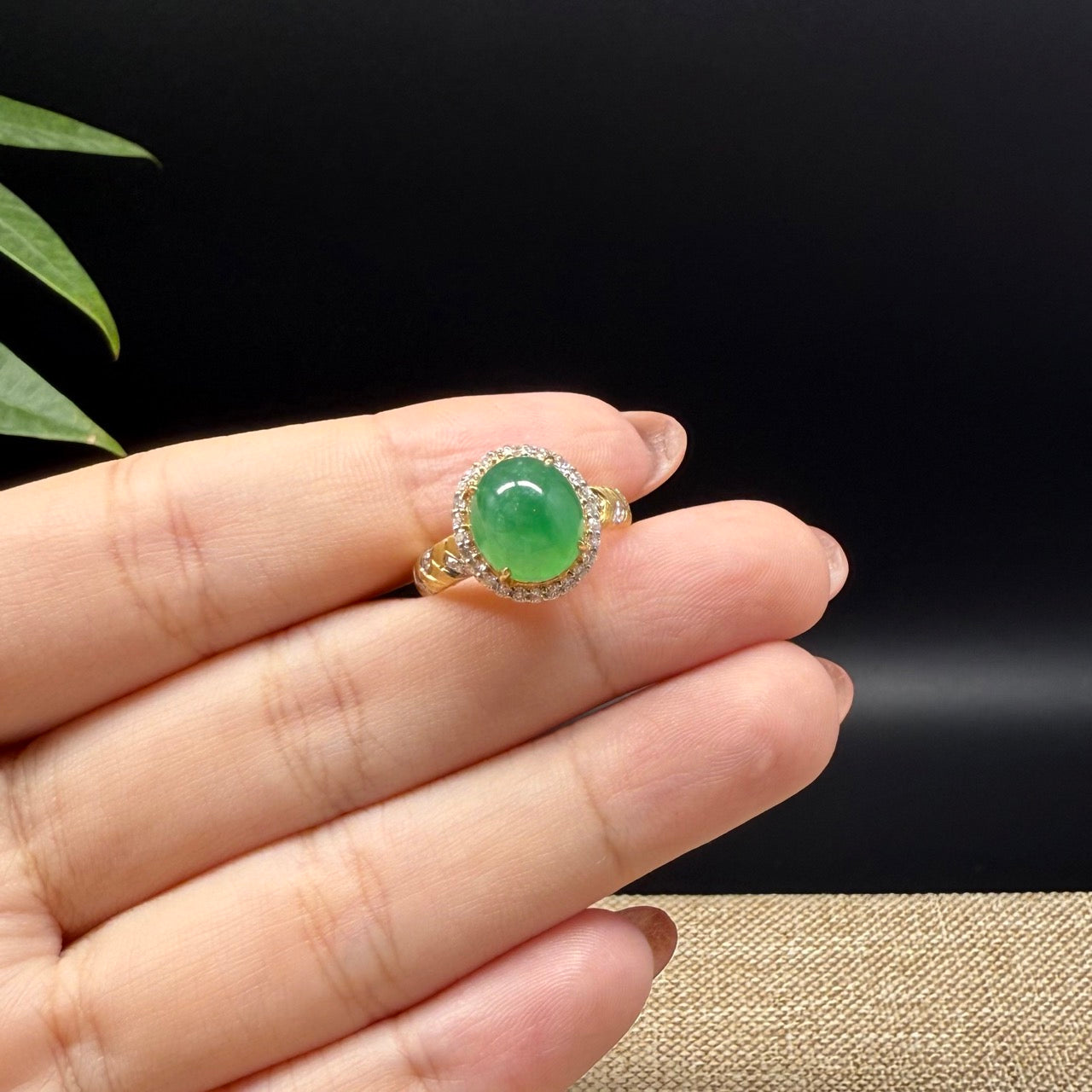 RealJade® "Signature Signet" 18K Yellow Gold Green Jadeite Jade Ring