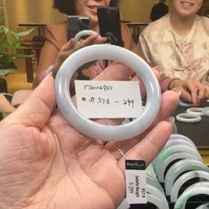 "Live" Light Lavender Jadeite Jade Traditional Bangle (11/22/25)