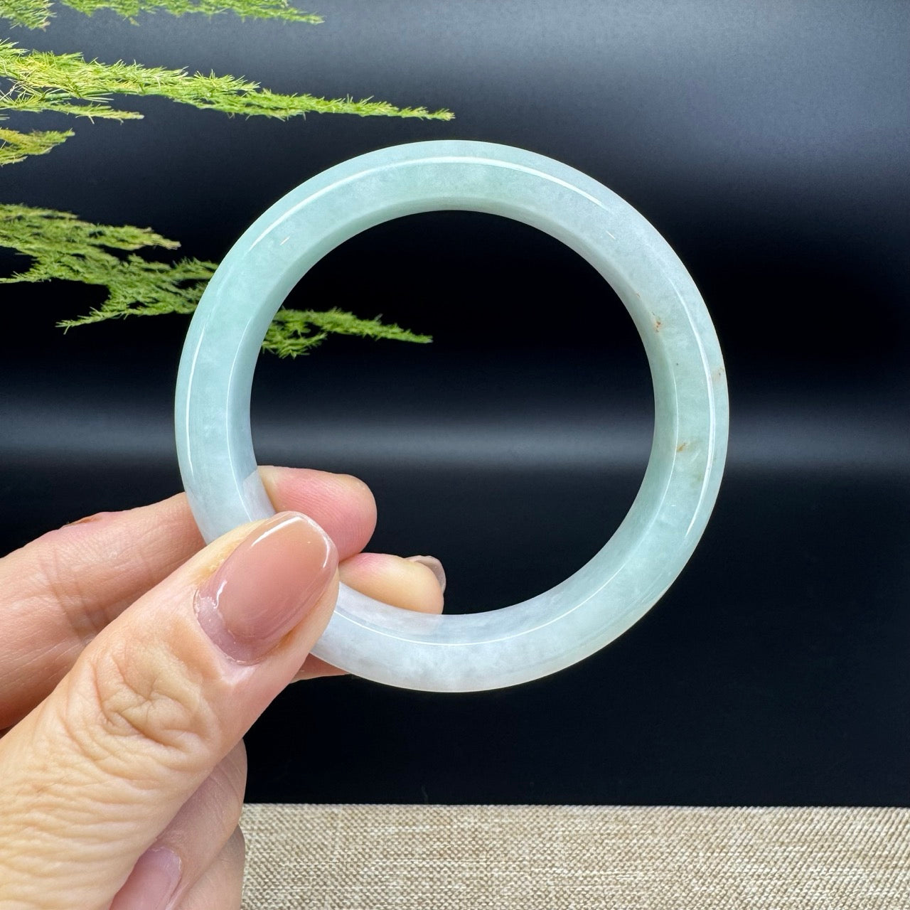 Genuine Burmese Green Jade Jadeite Bangle Bracelet ( 54.5mm )