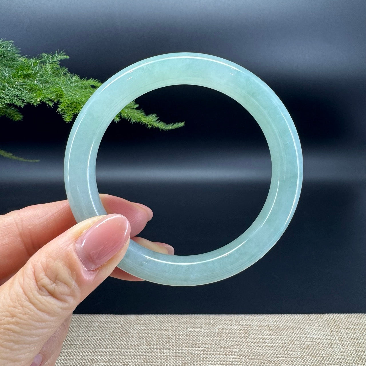 Genuine Burmese Green Jade Jadeite Bangle Bracelet (58.1mm)