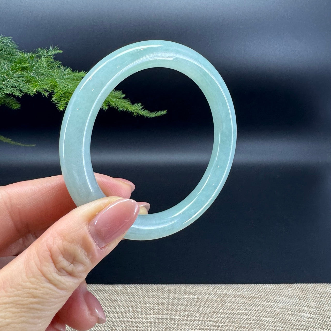 Genuine Burmese Green Jade Jadeite Bangle Bracelet (58.1mm)
