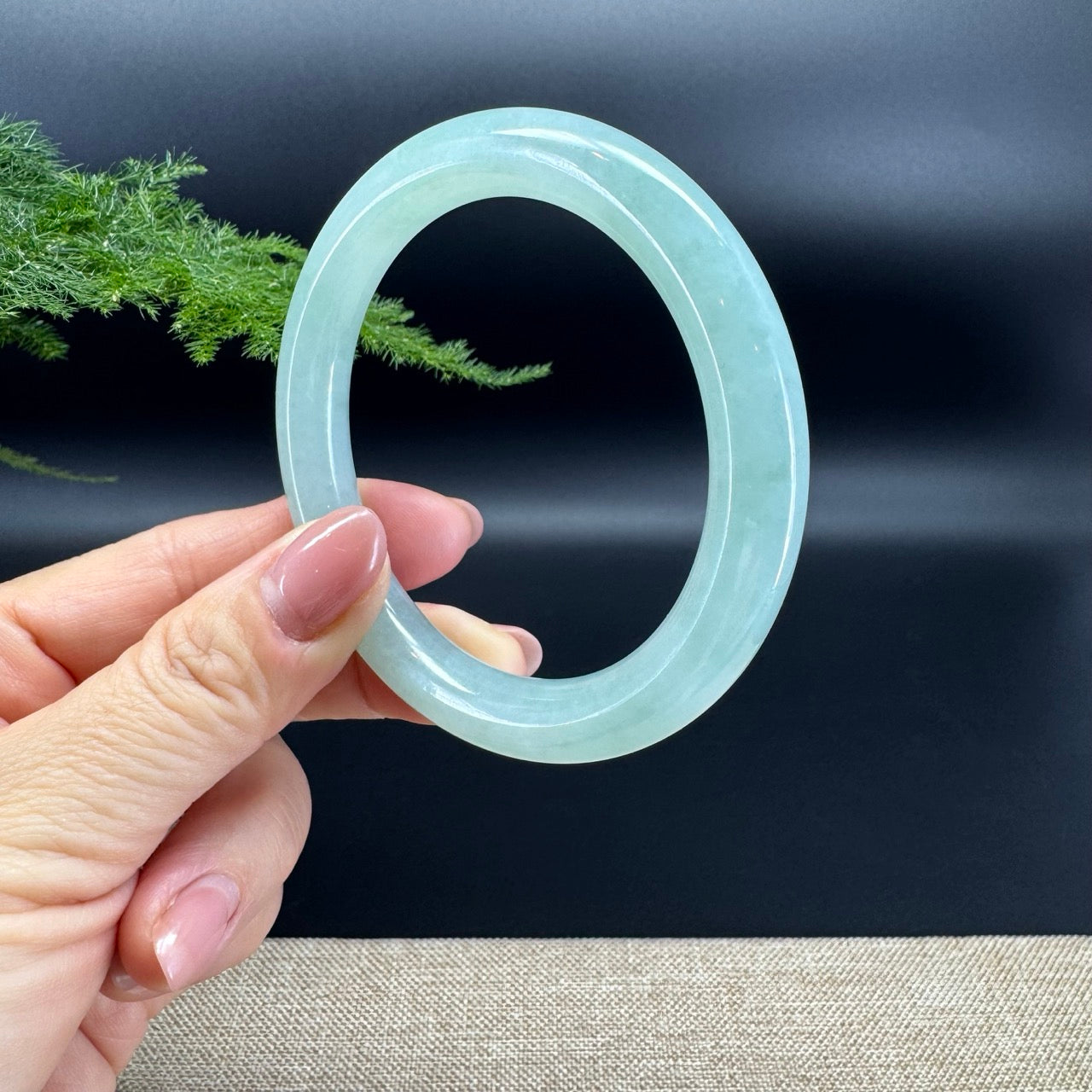 Genuine Burmese Green Jade Jadeite Bangle Bracelet (58.1mm)