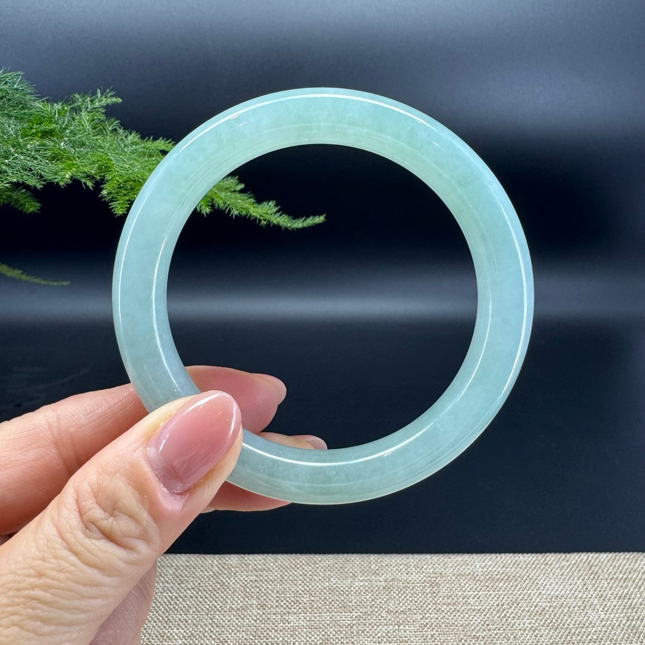 Genuine Burmese Green Jade Jadeite Bangle Bracelet (58.1mm)