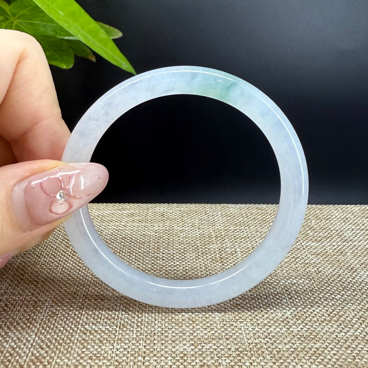 Genuine Burmese Icy Green Jade Jadeite Bangle Bracelet (49.8mm)