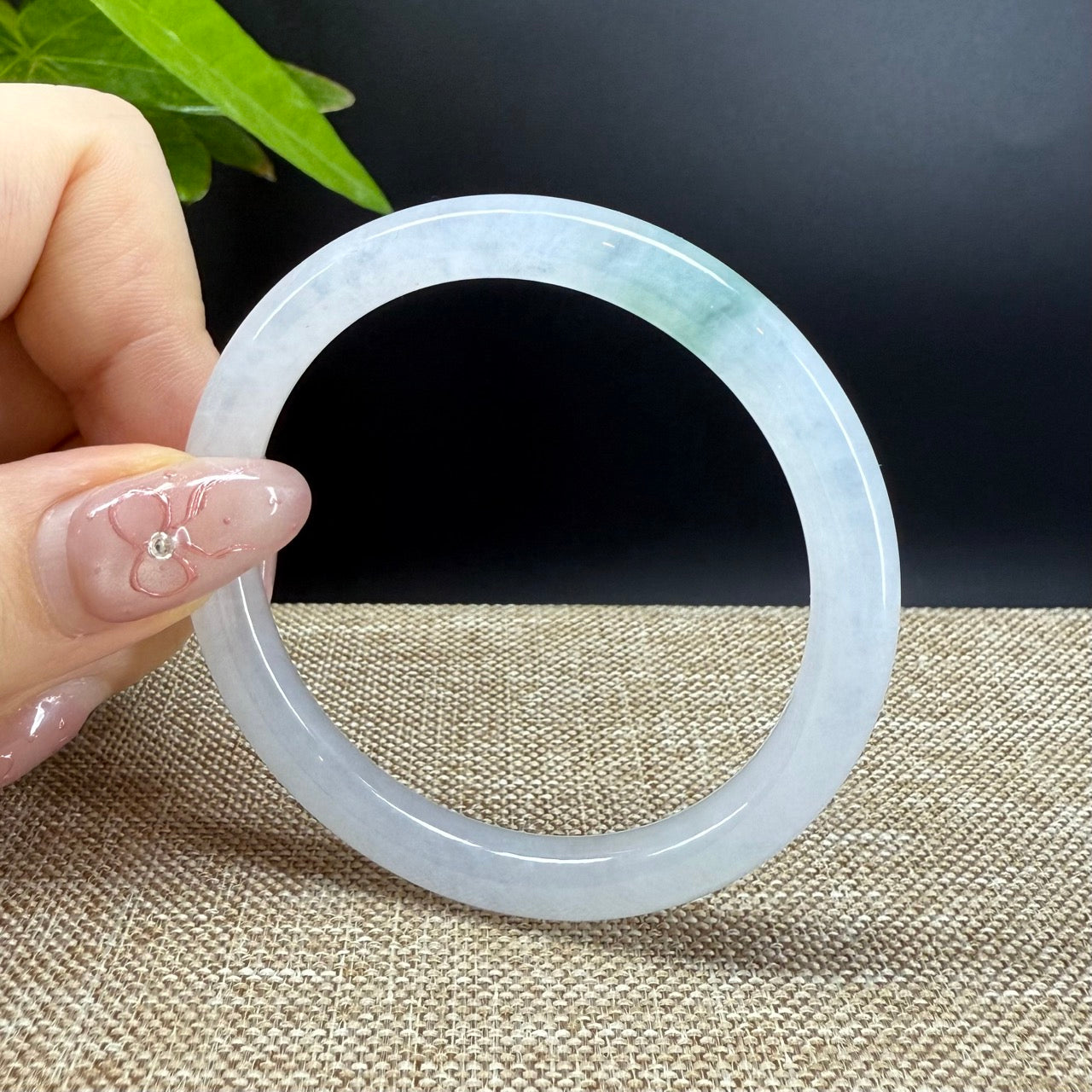 Genuine Burmese Icy Green Jade Jadeite Bangle Bracelet (49.8mm)