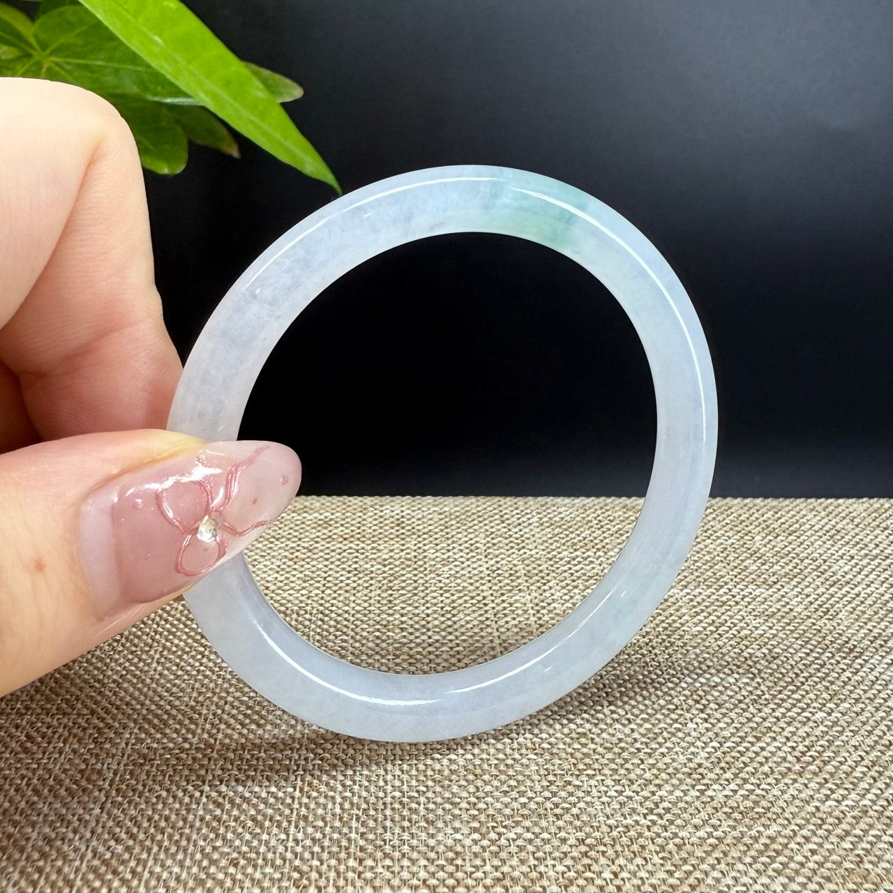Genuine Burmese Icy Green Jade Jadeite Bangle Bracelet (49.8mm)