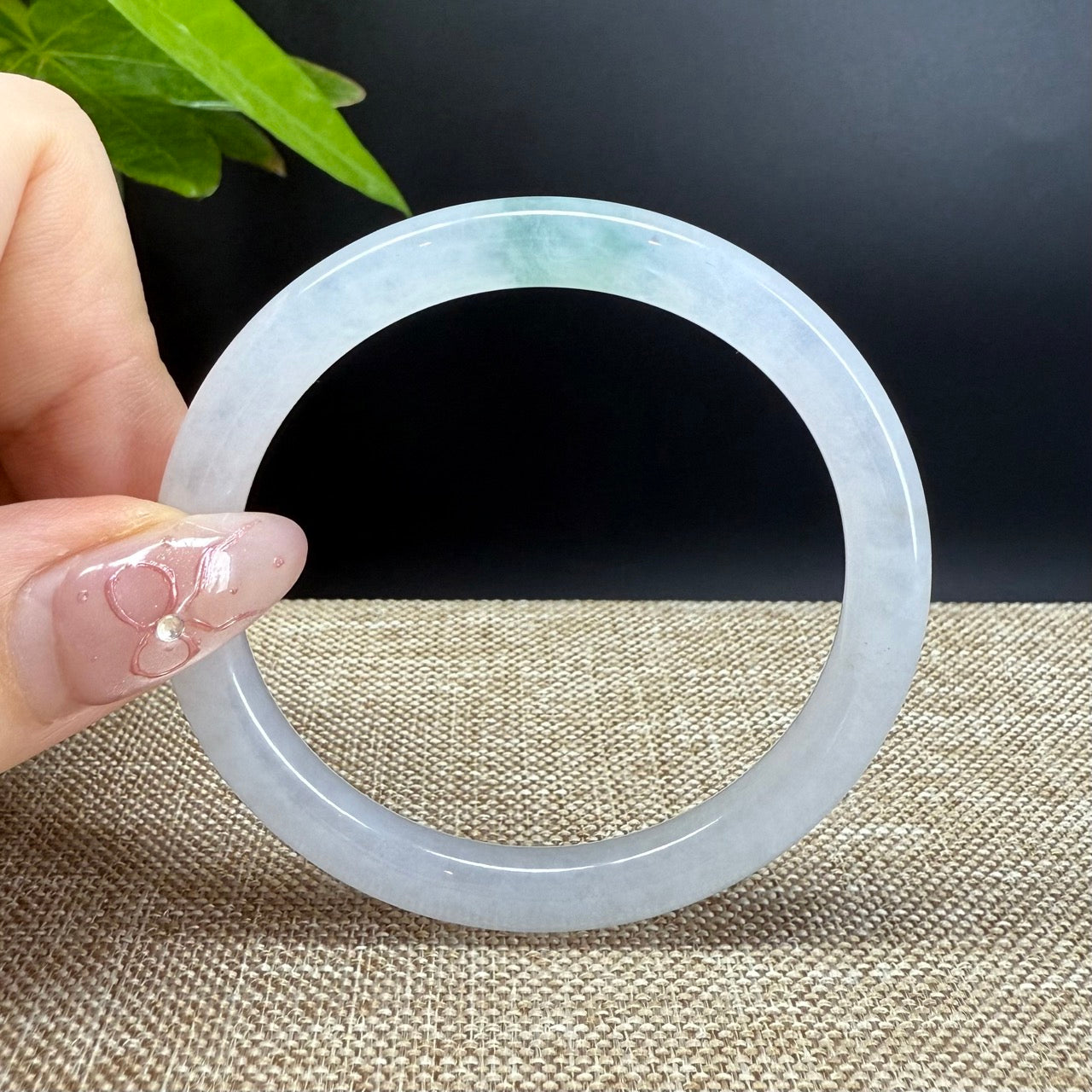 Genuine Burmese Icy Green Jade Jadeite Bangle Bracelet (49.8mm)