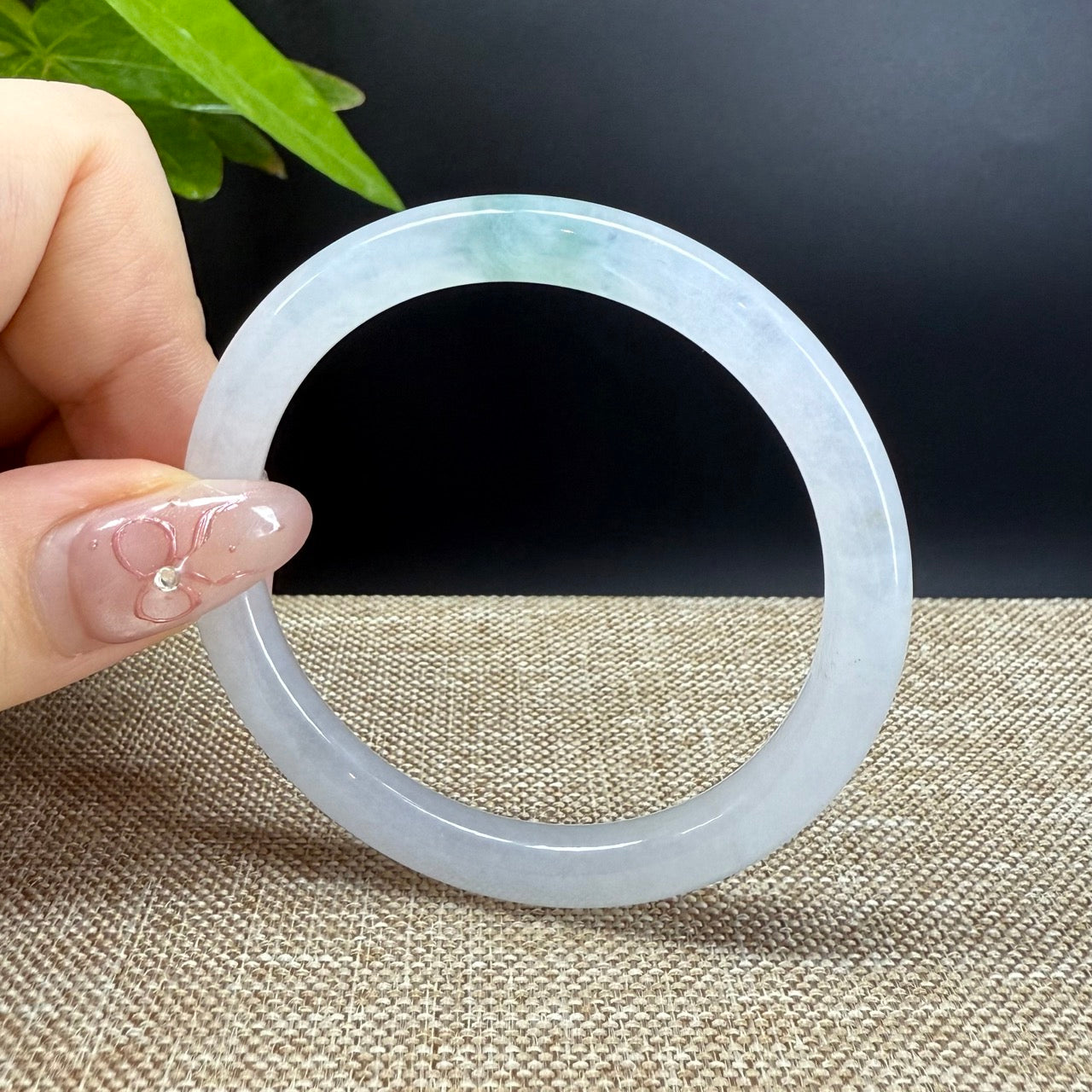 Genuine Burmese Icy Green Jade Jadeite Bangle Bracelet (49.8mm)
