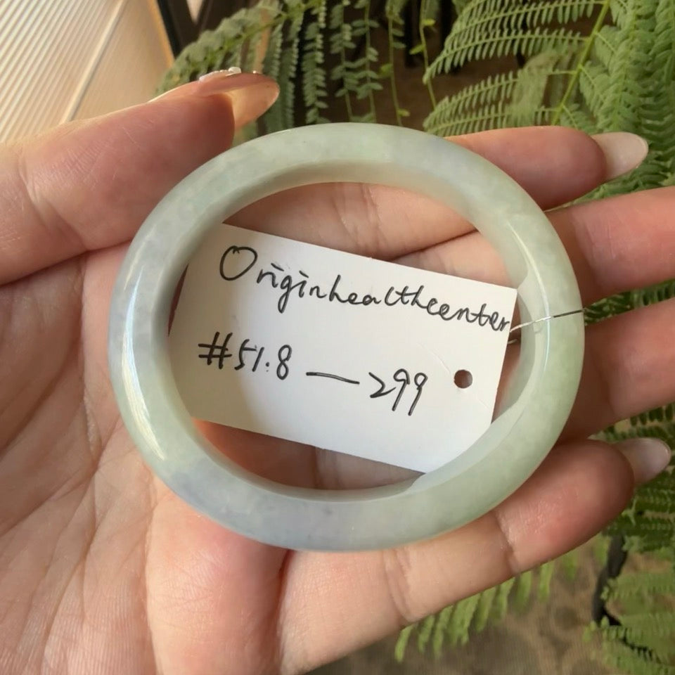 "Live" Blueberry Natural Jadeite Jade Half-Round oval Bangle (12/20/2025)