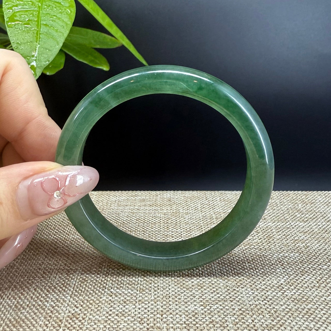 Genuine Burmese Icy Green Jade Jadeite Bangle Bracelet (50.9mm)