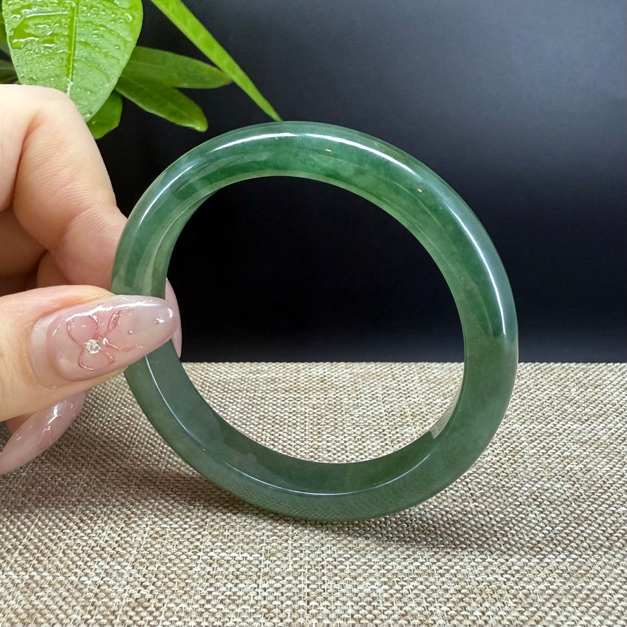 Genuine Burmese Icy Green Jade Jadeite Bangle Bracelet (50.9mm)