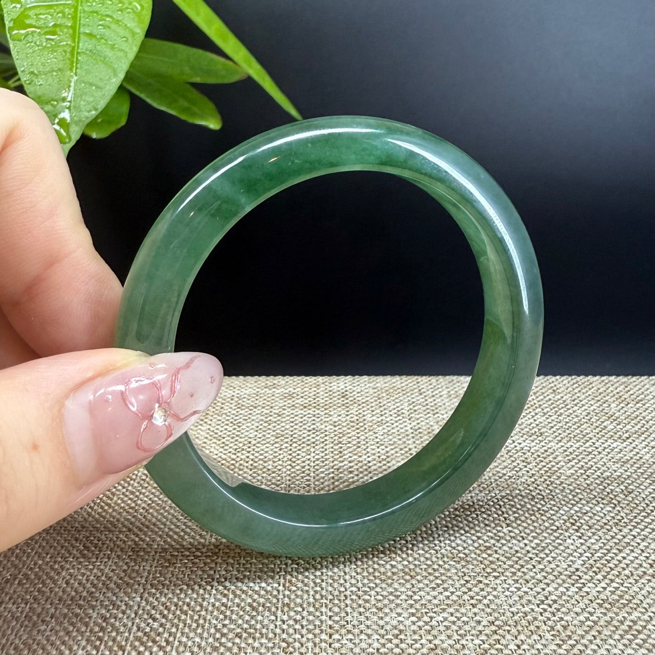 Genuine Burmese Icy Green Jade Jadeite Bangle Bracelet (50.9mm)