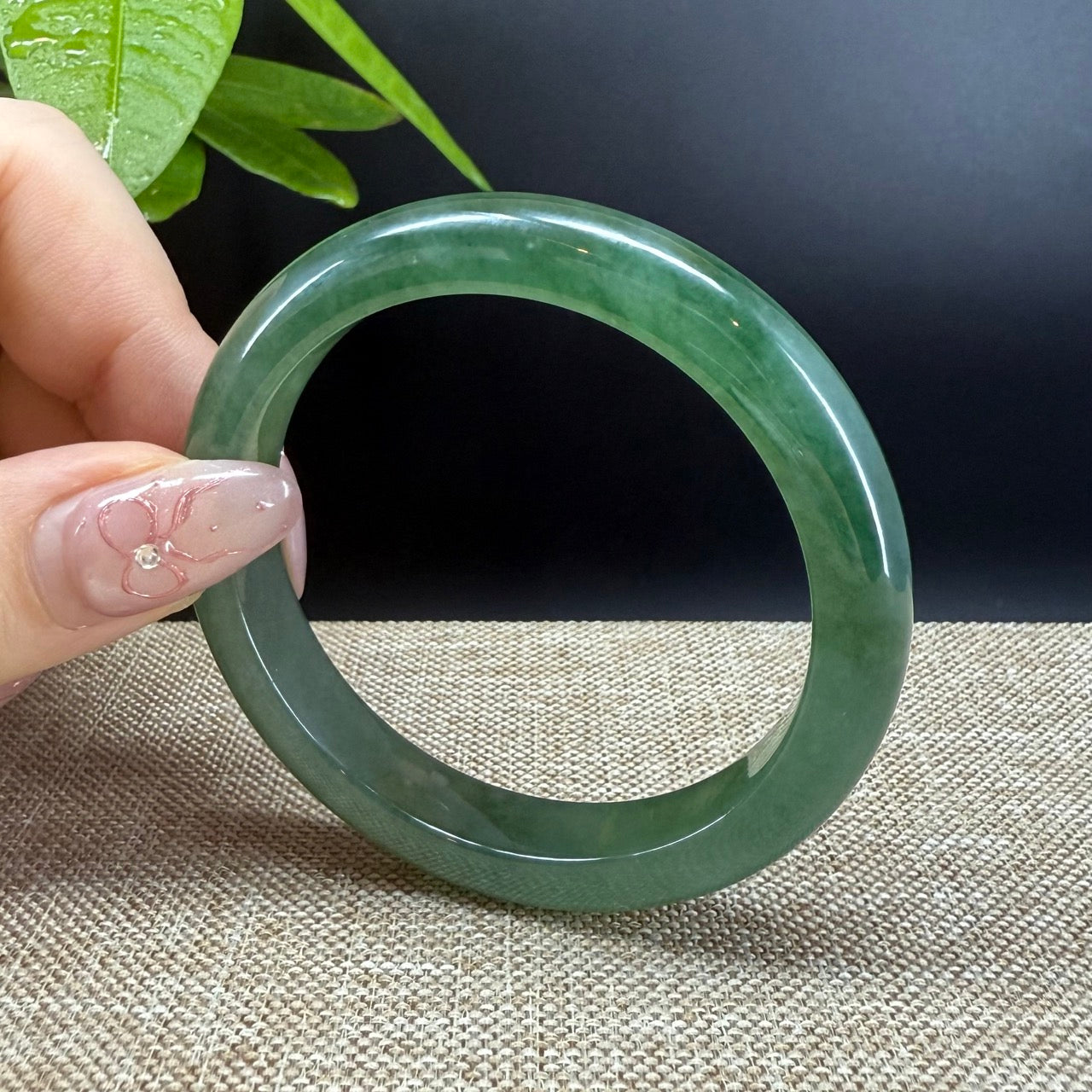 Genuine Burmese Icy Green Jade Jadeite Bangle Bracelet (50.9mm)