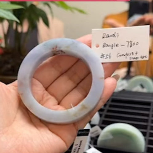 "Live" Natural Lavender & Sajin Jadeite Jade Bangle(04/10/26)