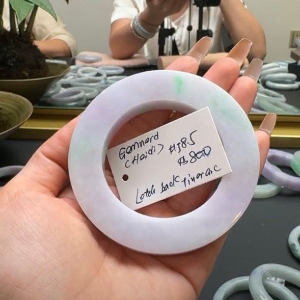 "Live" Natural Lavender Green Jadeite Jade Bangle(Final)(06/05/26)