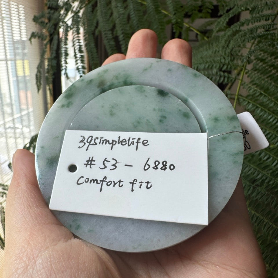 "Live" Natural  Light Lavender Green Flower Jadeite Jade Comfor fit Bangle(05/23/26)