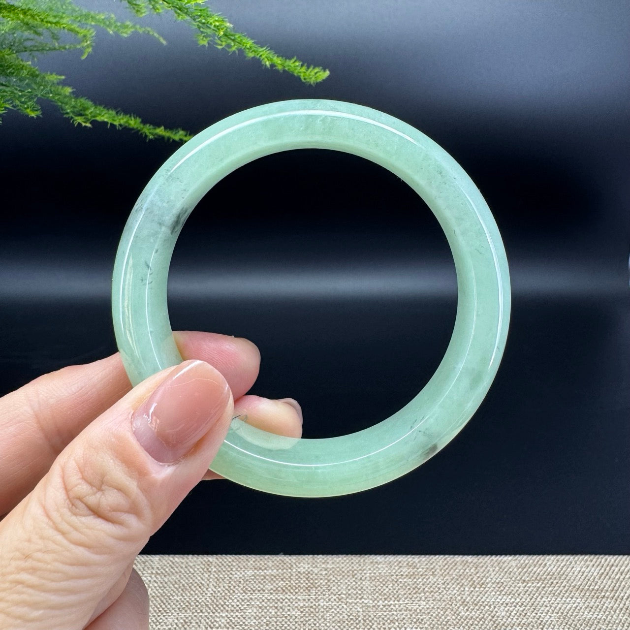 Genuine Burmese Green Jade Jadeite Bangle Bracelet (56.2mm)