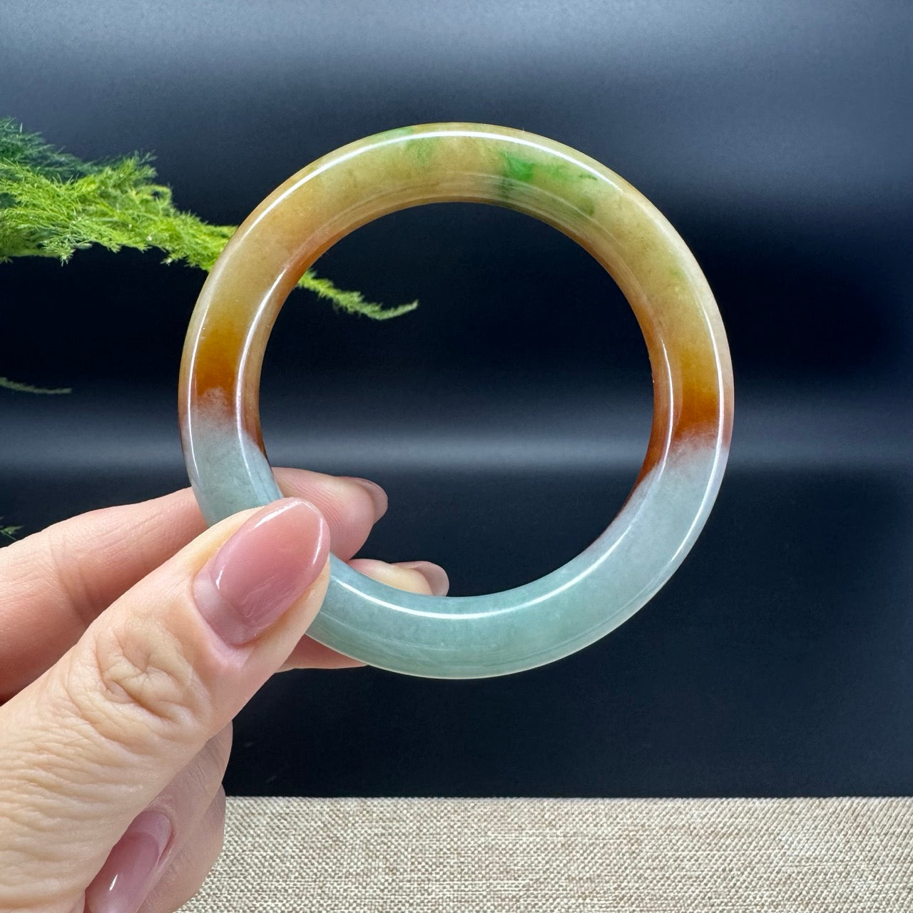 FuLuShou Bangle(yellow, red, green,3 colors mixed), in the traditional round style