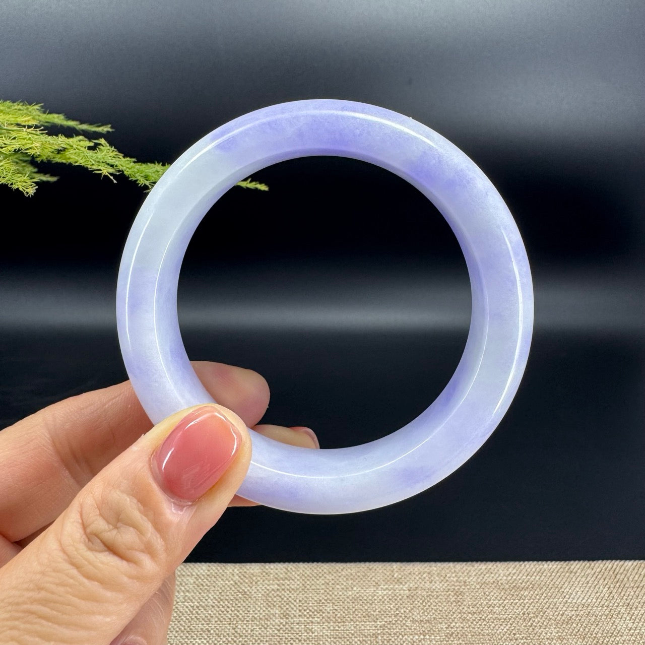 Genuine Burmese Lavender Jade Jadeite Bangle Bracelet (57.6mm)