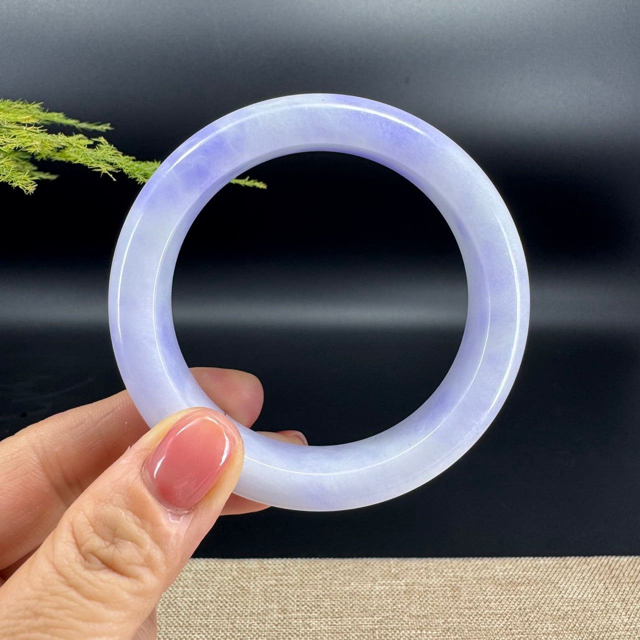 Genuine Burmese Lavender Jade Jadeite Bangle Bracelet (57.6mm)