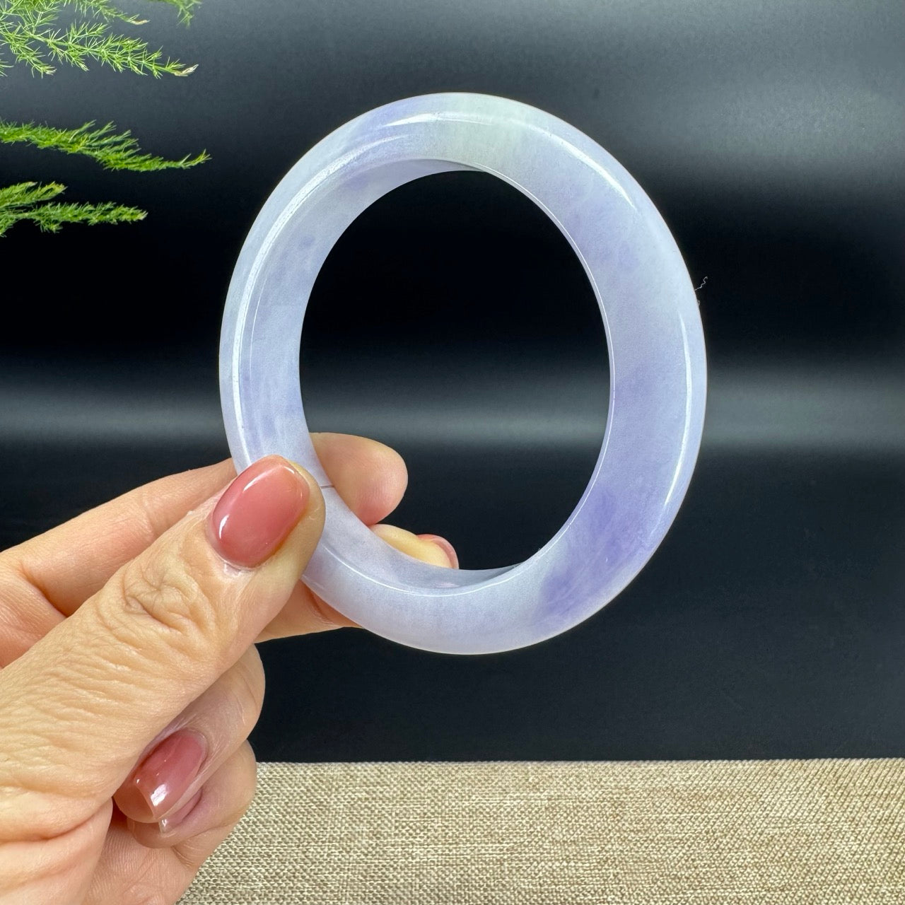 Genuine Burmese Lavender Jade Jadeite Bangle Bracelet (57.7mm)