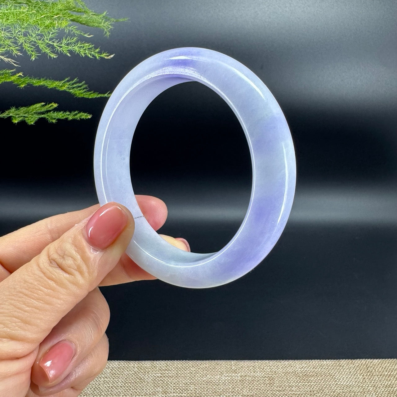 Genuine Burmese Lavender Jade Jadeite Bangle Bracelet (56.6mm)