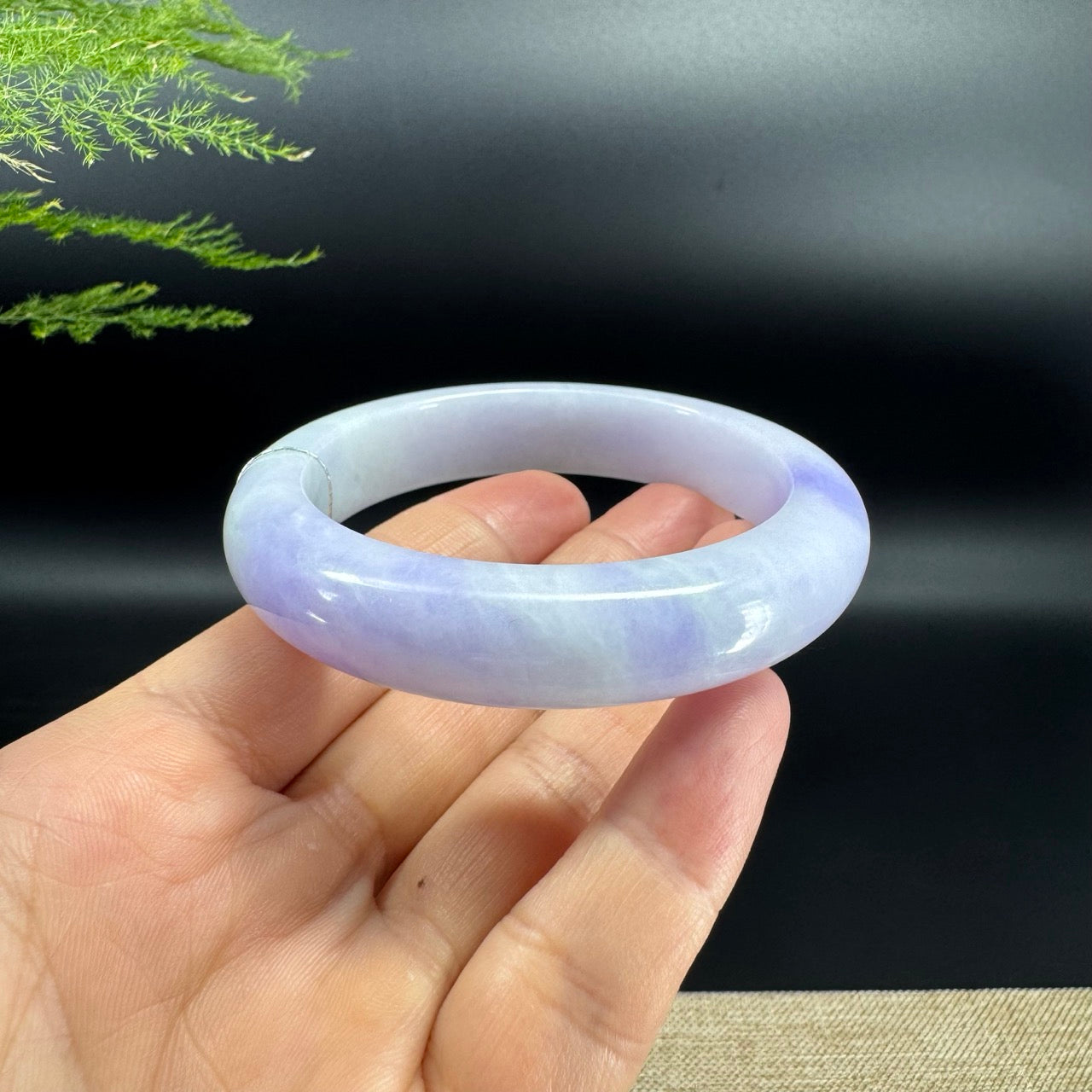 Genuine Burmese Lavender Jade Jadeite Bangle Bracelet (56.6mm)