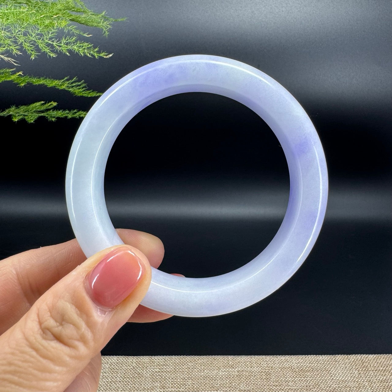 Genuine Burmese Lavender Jade Jadeite Bangle Bracelet (56.6mm)
