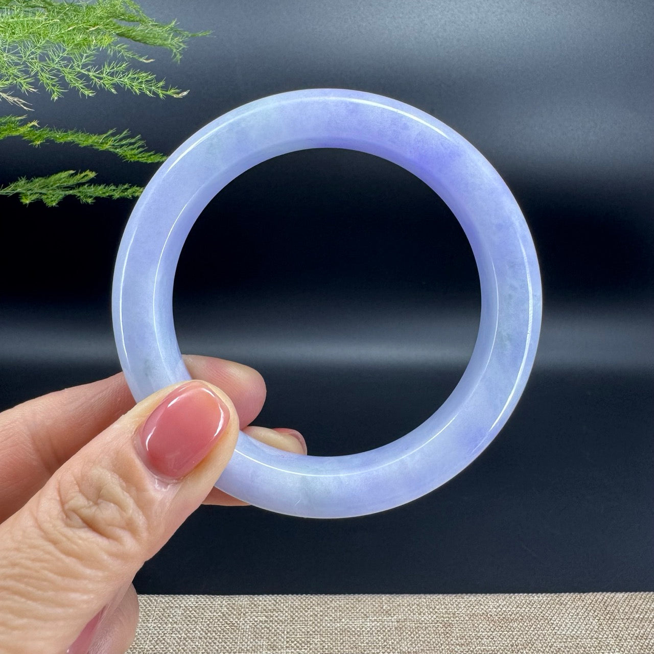 Genuine Burmese Lavender Jade Jadeite Bangle Bracelet (58mm)